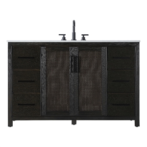 Elegant Kitchen And Bath 54&quot Single Bathroom Vanity In Chocolate Oak