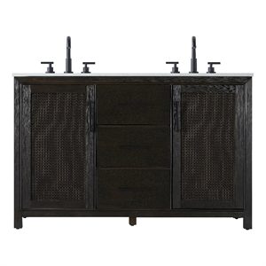 Elegant Kitchen And Bath 54&quot Double Bathroom Vanity In Chocolate Oak