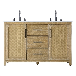 Elegant Kitchen And Bath 54&quot Double Bathroom Vanity In Linen Oak