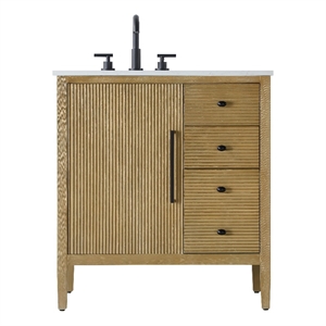 Elegant Kitchen And Bath 32&quot Single Bathroom Vanity In Linen Oak