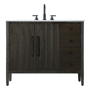 Elegant Kitchen And Bath 42&quot Single Bathroom Vanity In Chocolate Oak