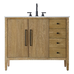 Elegant Kitchen And Bath 42&quot Single Bathroom Vanity In Linen Oak