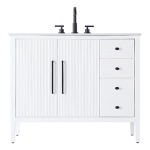 Elegant Kitchen And Bath 42&quot Single Bathroom Vanity In White