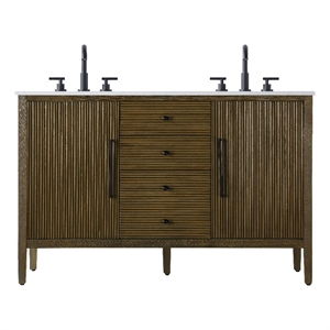 Elegant Kitchen And Bath 54&quot Double Bathroom Vanity In Hazel Oak