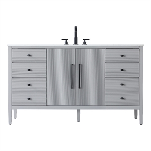 Elegant Kitchen And Bath 60&quot Single Bathroom Vanity In Grey