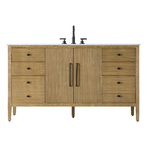 Elegant Kitchen And Bath 60&quot Single Bathroom Vanity In Linen Oak