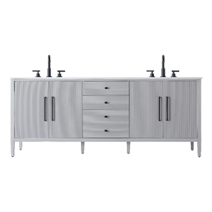Elegant Kitchen And Bath 84&quot Double Bathroom Vanity In Grey