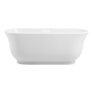 Elegant Kitchen And Bath 59&quot Soaking Bathtub In Glossy White With Polished White