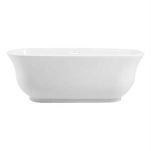 Elegant Kitchen And Bath 67&quot Soaking Bathtub In Glossy White With Polished White