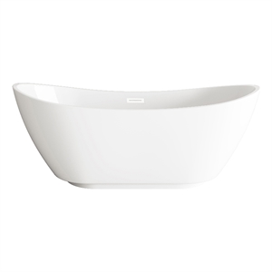 Elegant Kitchen And Bath 62&quot Soaking Bathtub In Glossy White With Polished White
