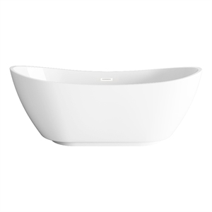 Elegant Kitchen And Bath 67&quot Soaking Bathtub In Glossy White With Polished White