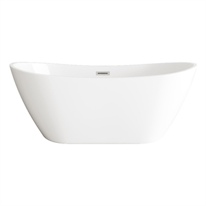 Elegant Kitchen And Bath 72&quot Soaking Bathtub In Glossy White With Brushed Nickel