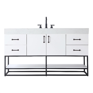Elegant Kitchen And Bath 60&quot Single Bathroom Vanity In White