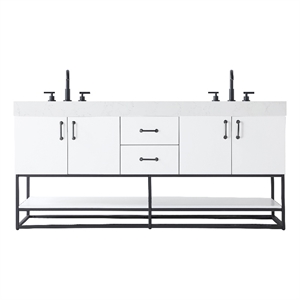 Elegant Kitchen And Bath 72&quot Double Bathroom Vanity In White