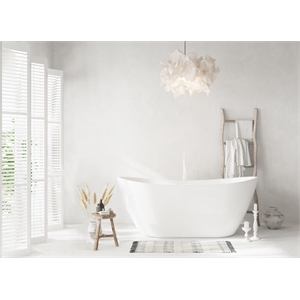 Elegant Kitchen And Bath 59&quot Soaking Bathtub In Glossy White With Polished White