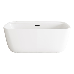 Elegant Kitchen And Bath 59&quot Soaking Bathtub In Glossy White With Matte Black