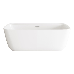 Elegant Kitchen And Bath 67&quot Soaking Bathtub In Glossy White With Brushed Nickel