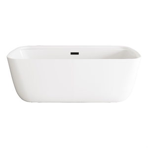 Elegant Kitchen And Bath 67&quot Soaking Bathtub In Glossy White With Matte Black