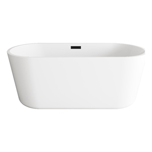 Elegant Kitchen And Bath 59&quot Soaking Bathtub In Glossy White With Matte Black