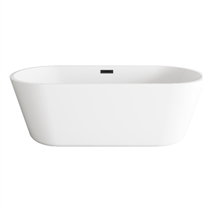 Elegant Kitchen And Bath 71&quot Soaking Bathtub In Glossy White With Matte Black