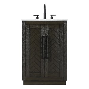 Elegant Kitchen And Bath 24&quot Single Bathroom Vanity In Chocolate Oak