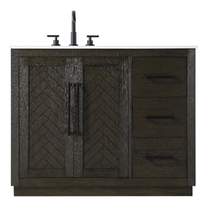 Elegant Kitchen And Bath 42&quot Single Bathroom Vanity In Chocolate Oak