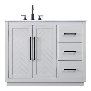 Elegant Kitchen And Bath 42&quot Single Bathroom Vanity In Grey