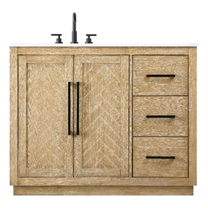 Elegant Kitchen And Bath 42 &quot Single Bathroom Vanity In Linen Oak
