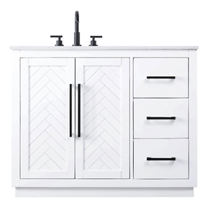 Elegant Kitchen And Bath 42&quot Single Bathroom Vanity In White