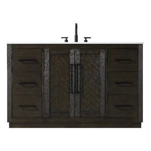 Elegant Kitchen And Bath 54&quot Single Bathroom Vanity In Chocolate Oak