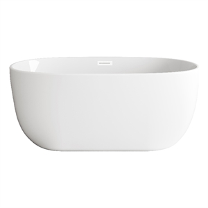 Elegant Kitchen And Bath 54&quot Soaking Bathtub In Glossy White With Polished White