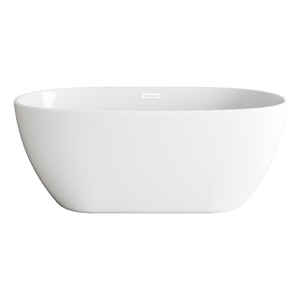 Elegant Kitchen And Bath 59&quot Soaking Bathtub In Glossy White With Polished White