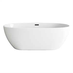Elegant Kitchen And Bath 67&quot Soaking Bathtub In Glossy White With Matte Black