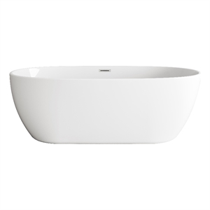 Elegant Kitchen And Bath 77&quot Soaking Bathtub In Glossy White With Brushed Nickel