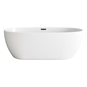 Elegant Kitchen And Bath 77&quot Soaking Bathtub In Glossy White With Matte Black