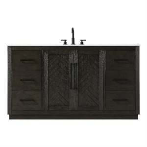 Elegant Kitchen And Bath 60&quot Single Bathroom Vanity In Chocolate Oak