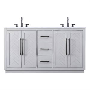 Elegant Kitchen And Bath 60&quot Double Bathroom Vanity In Grey
