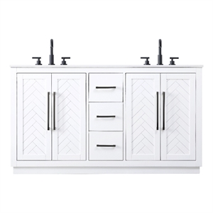 Elegant Kitchen And Bath 60&quot Double Bathroom Vanity In White