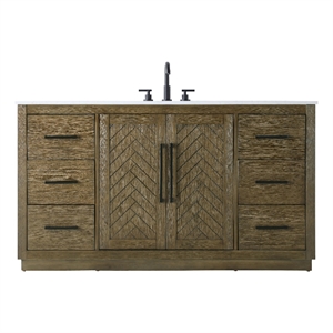 Elegant Kitchen And Bath 60&quot Single Bathroom Vanity In Hazel Oak