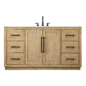 Elegant Kitchen And Bath 60&quot Single Bathroom Vanity In Linen Oak