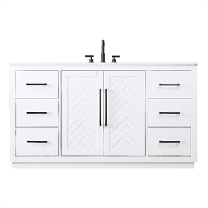 Elegant Kitchen And Bath 60&quot Single Bathroom Vanity In White