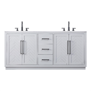 Elegant Kitchen And Bath 72&quot Double Bathroom Vanity In Grey
