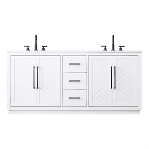 Elegant Kitchen And Bath 72&quot Double Bathroom Vanity In White