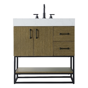 Elegant Kitchen And Bath 32&quot Single Bathroom Vanity In Chestnut Brown