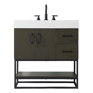 Elegant Kitchen And Bath 32&quot Single Bathroom Vanity In Mocha Brown