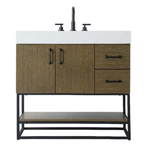 Elegant Kitchen And Bath 36&quot Single Bathroom Vanity In Chestnut Brown