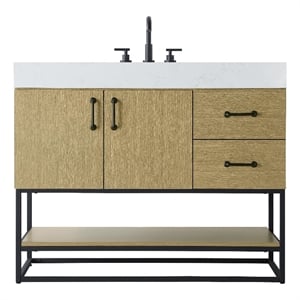 Elegant Kitchen And Bath 42&quot Single Bathroom Vanity In  Honey Brown