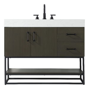 Elegant Kitchen And Bath 42&quot Single Bathroom Vanity In Mocha Brown