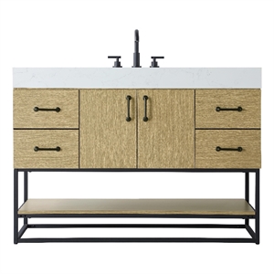 Elegant Kitchen And Bath 48&quot Single Bathroom Vanity In  Honey Brown
