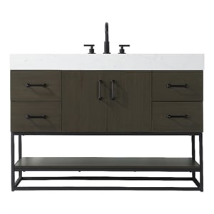 Elegant Kitchen And Bath 48&quot Single Bathroom Vanity In Mocha Brown